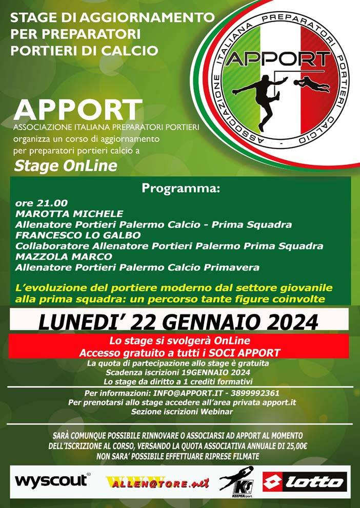 Pubblicato il video del Webinar con gli allenatori dei portieri del Palermo calcio Michele Marotta, Francesco Lo Galbo, Marco Mazzola